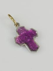 Pendentif Croix des Saints 15mm - Violet