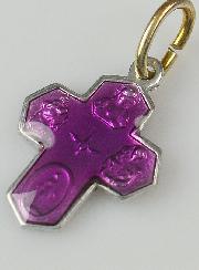 Pendentif Croix des Saints 15mm - Violet