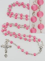 Chapelet en Perles de Verres Rose