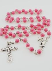 Chapelet en Perles de Verres Rose