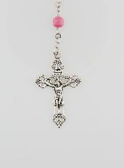 Chapelet en Perles de Verres Rose