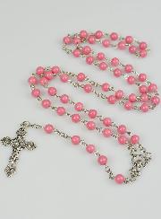 Chapelet Fashion Femme Perles de Verre Roses