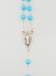 Chapelet Fashion Femme Perles de Verres Bleues