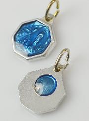 Médaille Notre Dame de Lourdes 11mm - Bleue