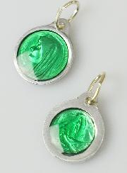 Médaille Vierge Marie 11mm - Couleur Vert