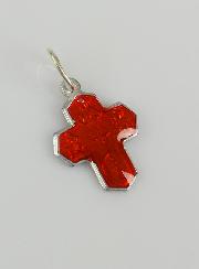 Pendentif Croix des Saints 15mm - Rouge