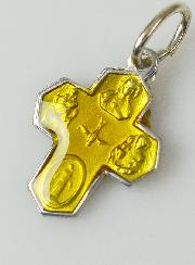 Pendentif Croix des Saints 15mm - Jaune