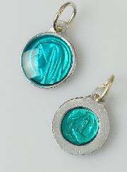 Médaille Vierge Marie 10mm - Couleur Turquoise
