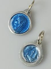 Médaille Vierge Marie 11mm - Bleu Roi