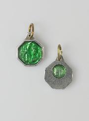 Médaille Notre Dame de Lourdes 11mm - Verte