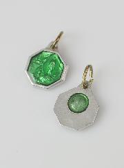 Médaille Notre Dame de Lourdes 11mm - Verte