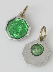 Médaille Notre Dame de Lourdes 11mm - Verte