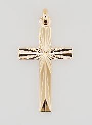Pendentif Croix Sculptée en Plaqué Or