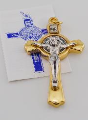 Croix Saint Benoit Dorée