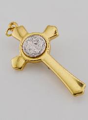 Croix Saint Benoit Dorée