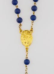 Chapelet Fashion en Perles Lapis Lazuli - Chaîne Dorée
