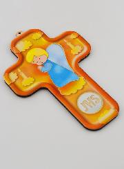 Croix en Bois Enfant - Ange en Prière Modèle Garçon