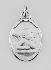 Médaille Ange-Gardien en Argent Massif