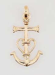 Pendentif Croix de Camargue Plaqué Or - 18mm