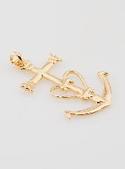 Pendentif Croix Camarguaise Plaqué Or - 40mm