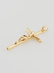 Pendentif Christ en Croix -Plaqué Or - 35mm