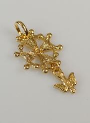 Pendentif Croix Huguenote Esprit Saint - Plaqué Or
