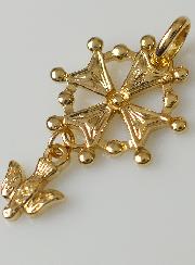 Pendentif Croix Huguenote Esprit Saint - Plaqué Or