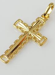 Pendentif Croix Sculptée - Plaqué Or