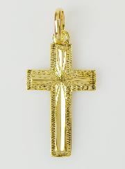 Pendentif Croix Rayons - Plaqué Or 18 Carats