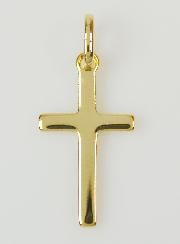 Pendentif Croix Simple 18mm - Plaqué Or