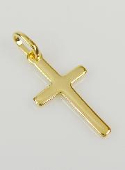 Pendentif Croix Simple 18mm - Plaqué Or