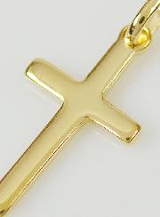 Pendentif Croix Simple 18mm - Plaqué Or