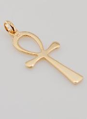 Pendentif Croix de Fécondité Egyptienne en Plaqué Or