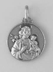 Médaille Saint Joseph en Argent Massif - 16mm