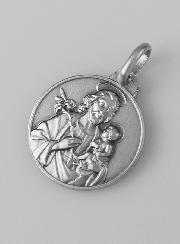 Médaille Saint Joseph en Argent Massif - 16mm