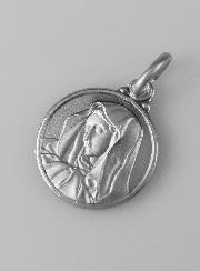 Médaille Vierge Marie au Voile en Argent Massif - 14mm