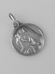 Médaille Vierge Marie au Voile en Argent Massif - 14mm