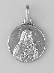 Médaille Sainte Thérèse en Argent Massif - 14mm