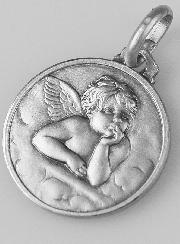 Médaille Ange-Gardien en Argent Massif - 16mm