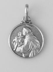 Médaille Saint Antoine de Padoue en Argent Massif - 14mm