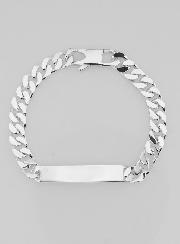 Bracelet Gourmette identité en Argent 19cm - Maille 7mm