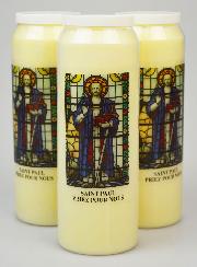 Lot de 3 Bougies de Neuvaine à Saint Paul