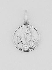 Médaille Notre Dame de Lourdes en Argent Massif - 12mm