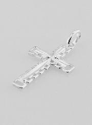 Pendentif Croix Ajourée en Argent Massif 22mm