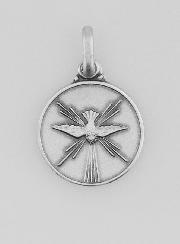 Médaille Colombe de l'Esprit Saint en Argent Massif - 14mm