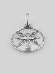 Médaille Colombe de l'Esprit Saint en Argent Massif - 14mm