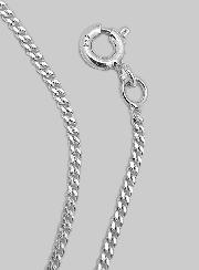 Chaîne en Argent 38cm - Maille Gourmette Diamantée 1 mm