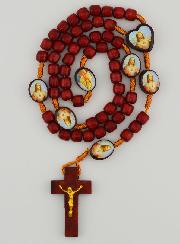 Chapelet Sacré Coeurs Unis de Marie et Jésus - Grains en Bois