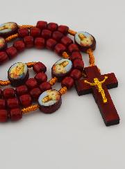 Chapelet Sacré Coeurs Unis de Marie et Jésus - Grains en Bois