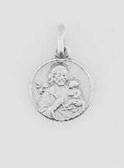 Médaille Saint Joseph en Argent Massif - 12mm